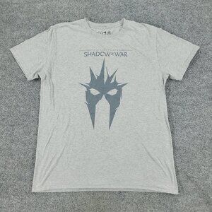Middle Earth Shirt Men's Large Gray Shadow Of War Graphic Tee Short Sleeve Adult
